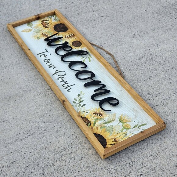 Rectangular Welcome To Our Porch Wooden Sign - Picture 13 of 16